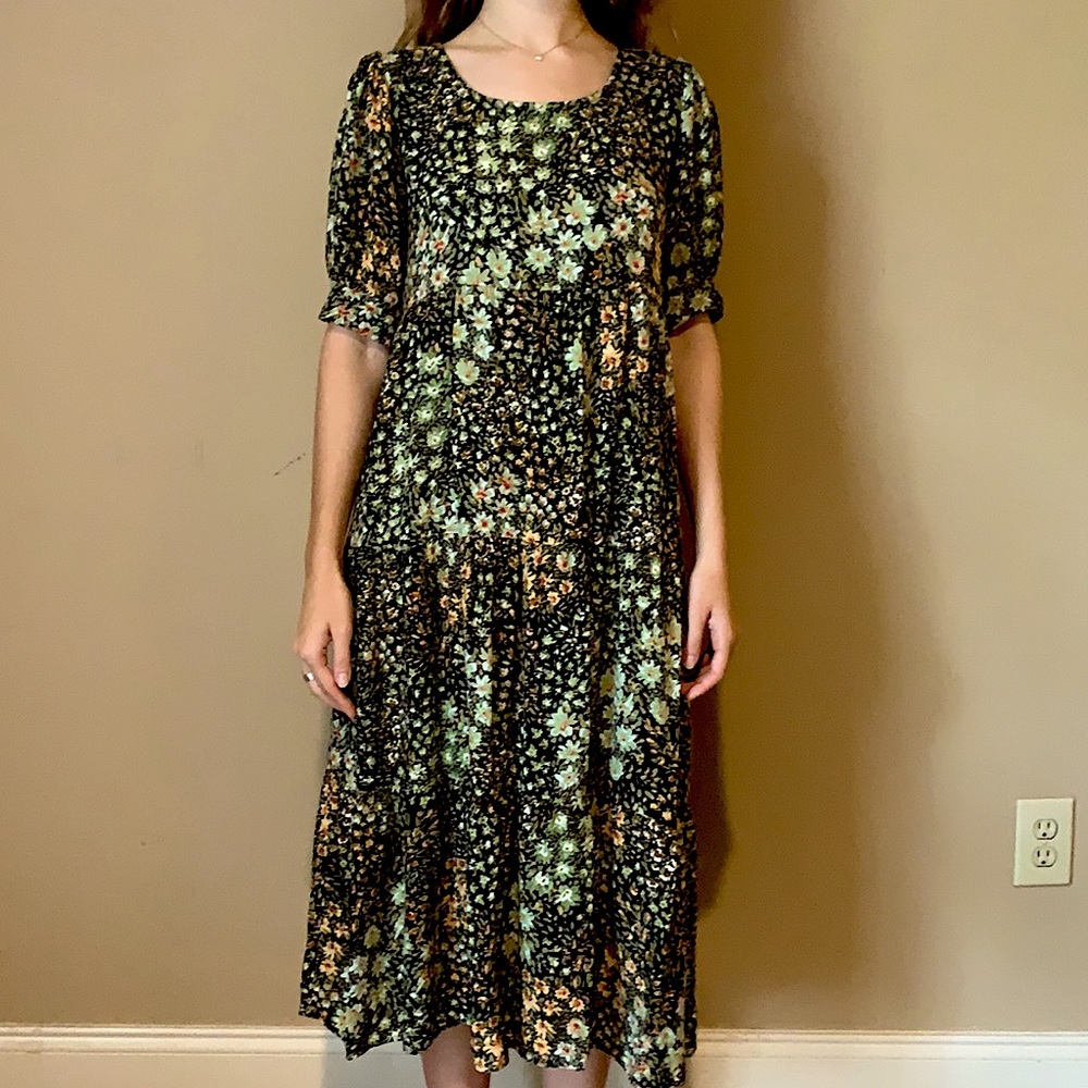 Black Floral Maxi Dress